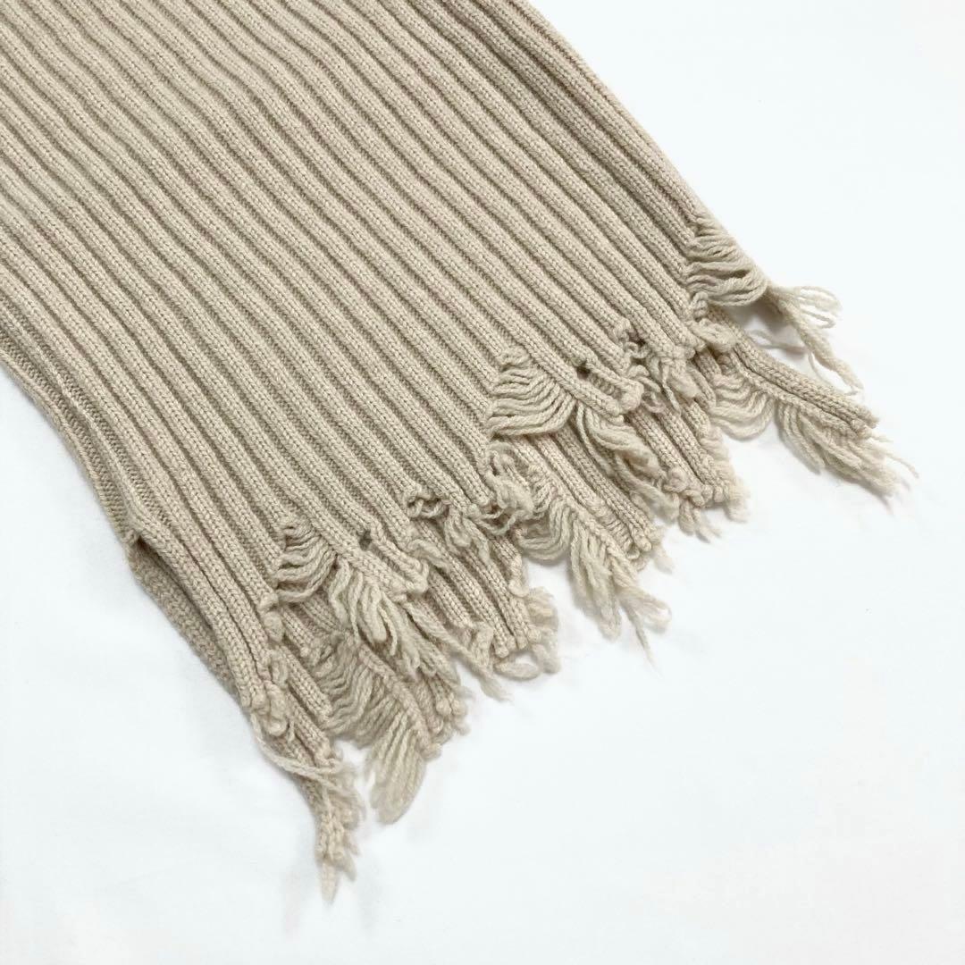Ｙ's 21AW 美品 リブニット 解れ加工 スヌード アイボリー