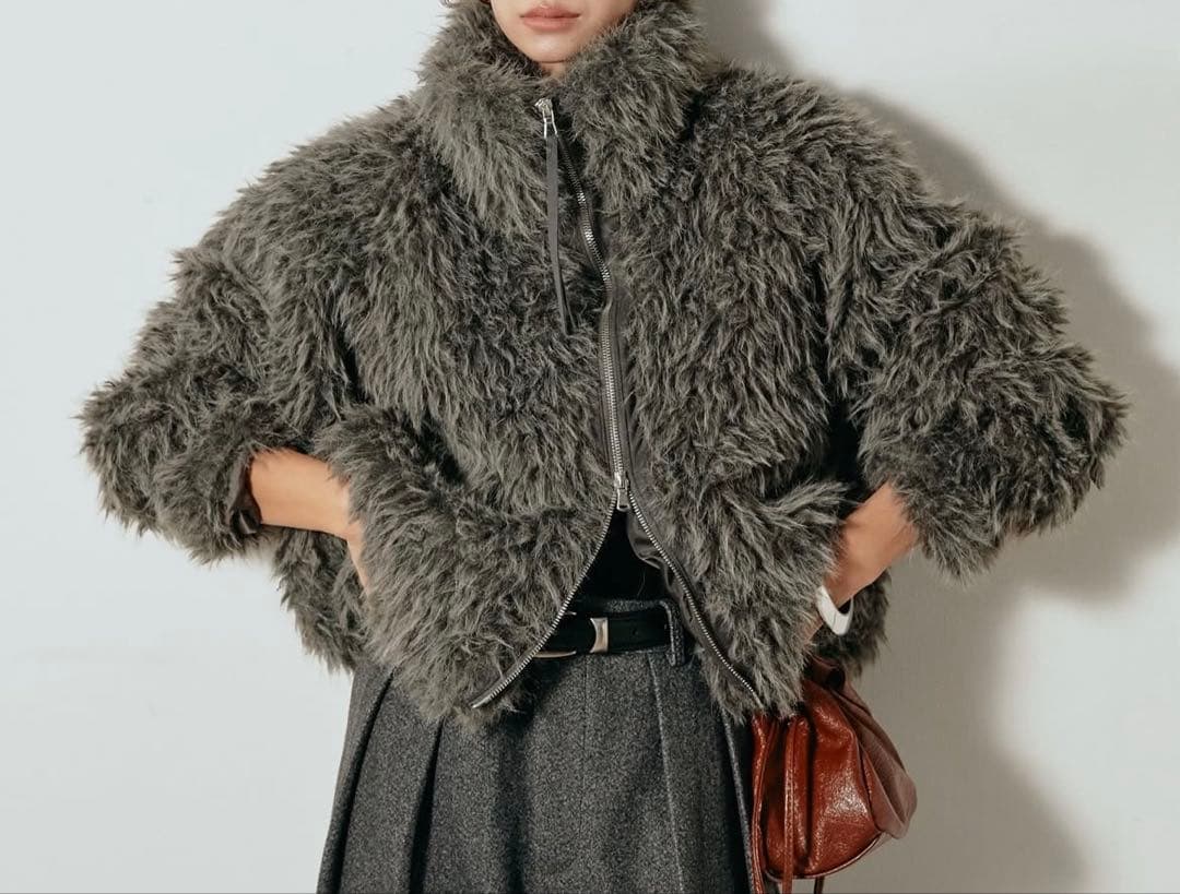 ESICA正規品ミックスシープファースタンドブルゾン