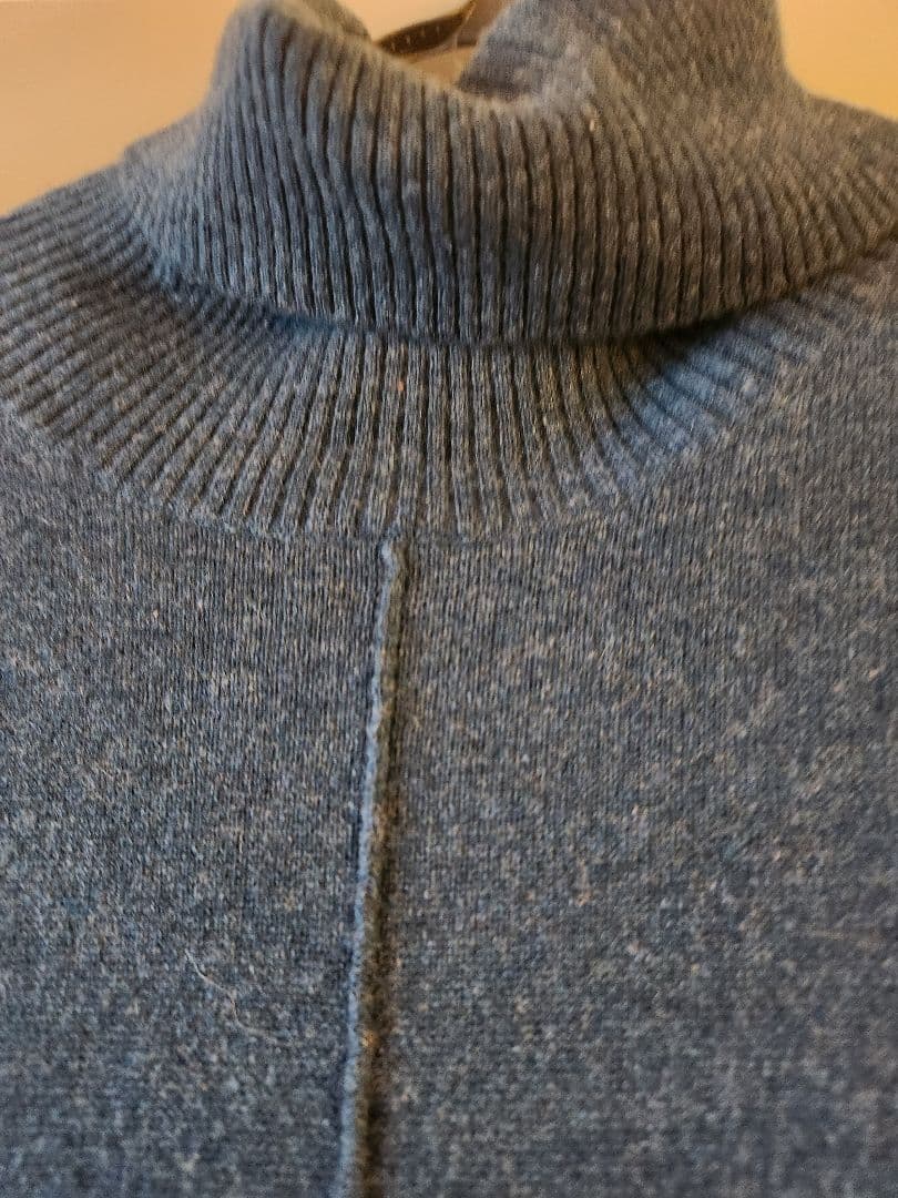 ダーマコレクション　カシミアニットタートルネックロングワンピース　LL　グリーン