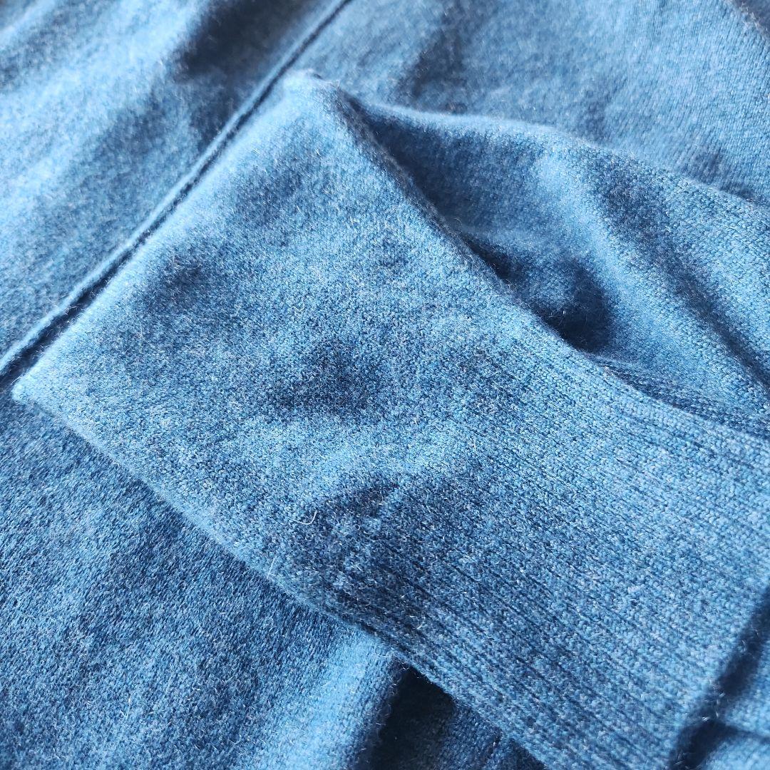 ダーマコレクション　カシミアニットタートルネックロングワンピース　LL　グリーン