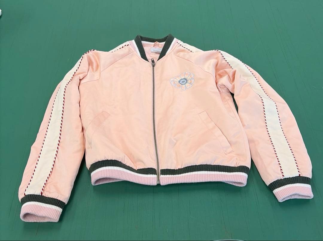 ステラマッカートニー花柄刺繍 ボンバージャケット ピンク