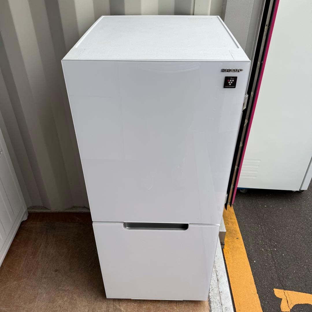 C7619★2021年製美品★シャープ　冷蔵庫　ガラス扉　ホワイト　右.左開き