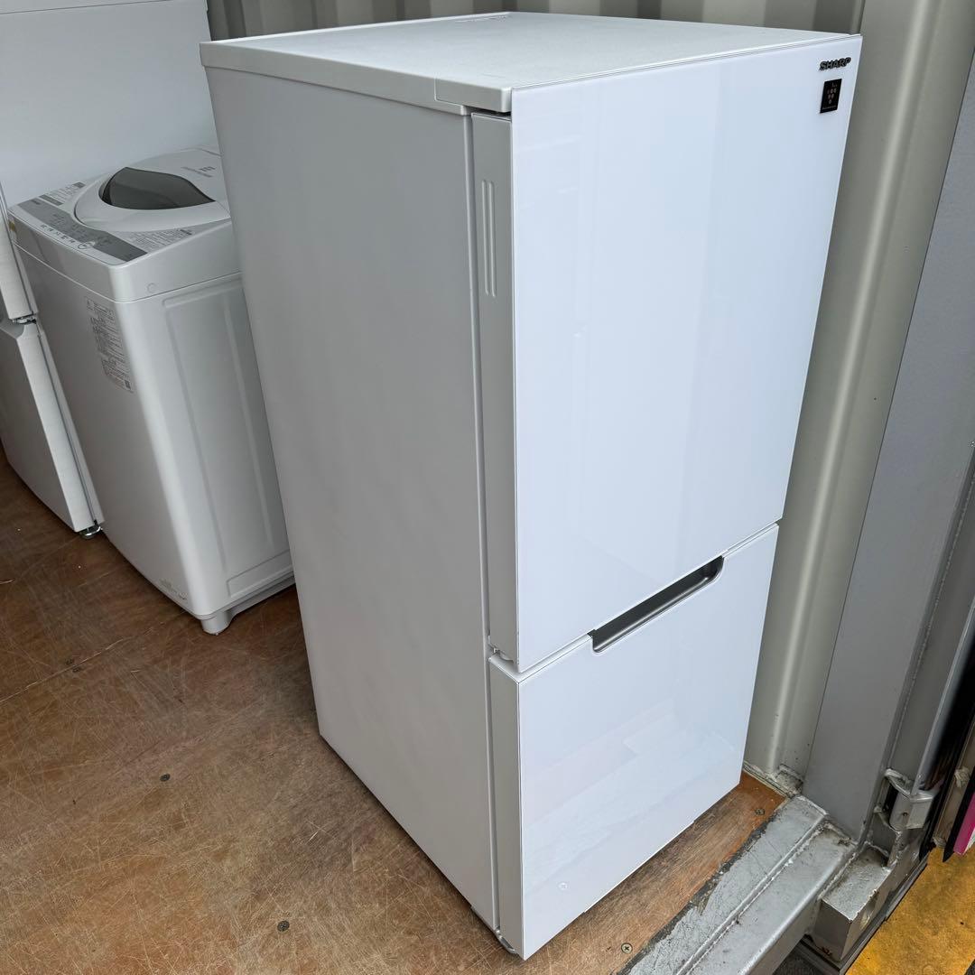 C7619★2021年製美品★シャープ　冷蔵庫　ガラス扉　ホワイト　右.左開き