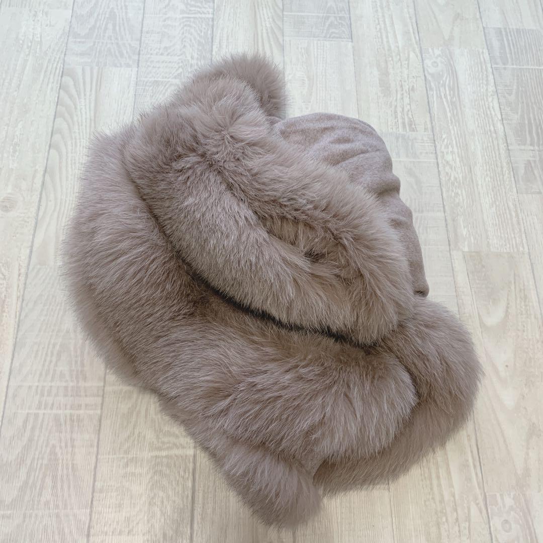 訳あり　美品　ファビオラ ムーンバット フォックスファー ポンチョ