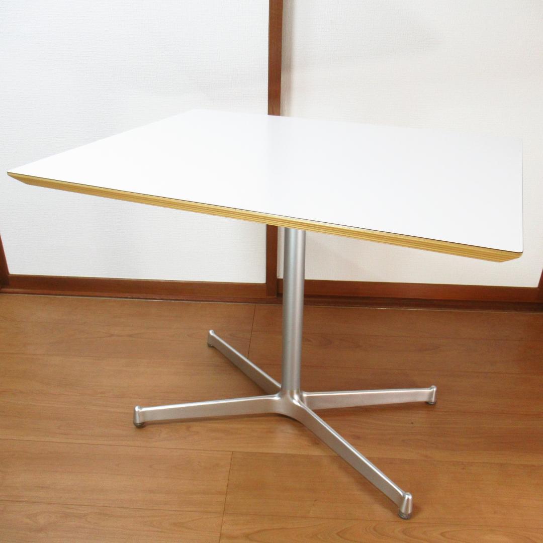 D&DEPARTMENT カフェテーブル ホワイト×シルバー サイドテーブル