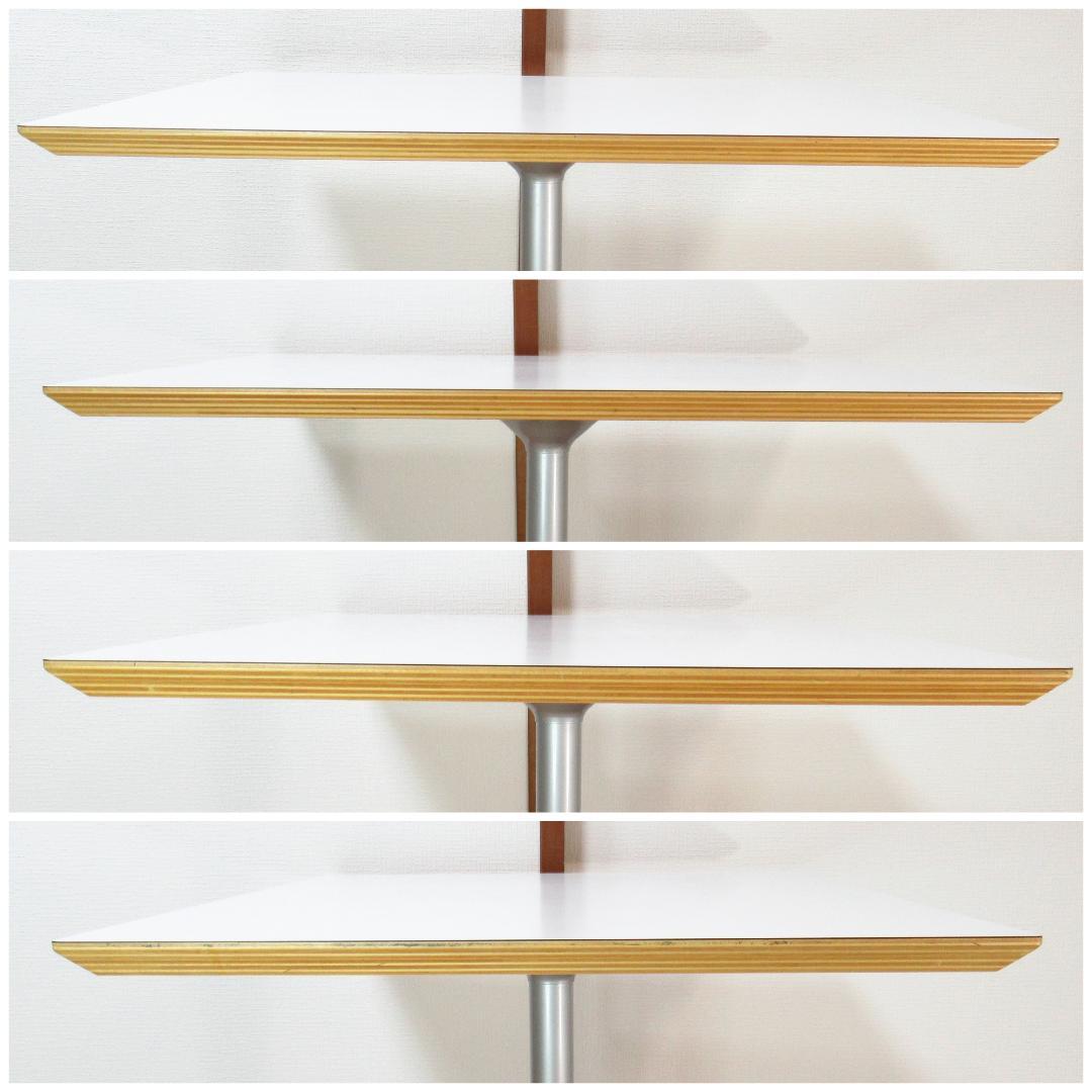 D&DEPARTMENT カフェテーブル ホワイト×シルバー サイドテーブル