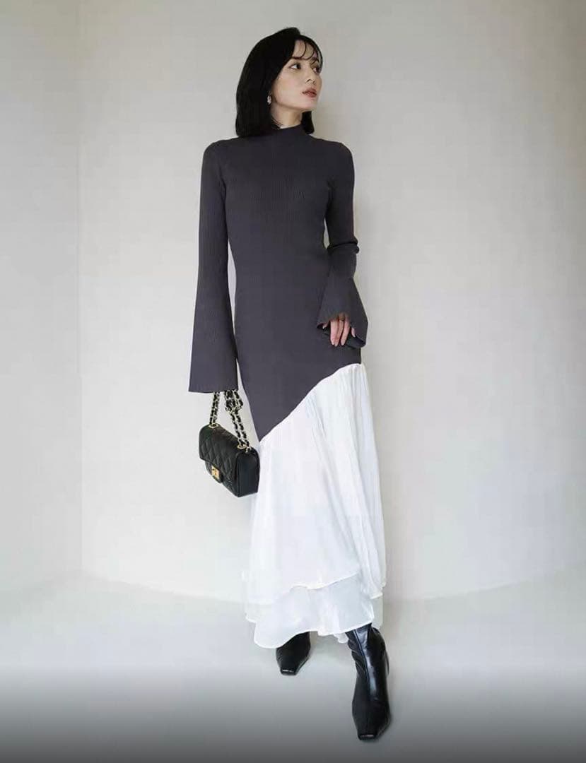 ⭐︎パンダ⭐︎anuans ニットドッキングワンピース