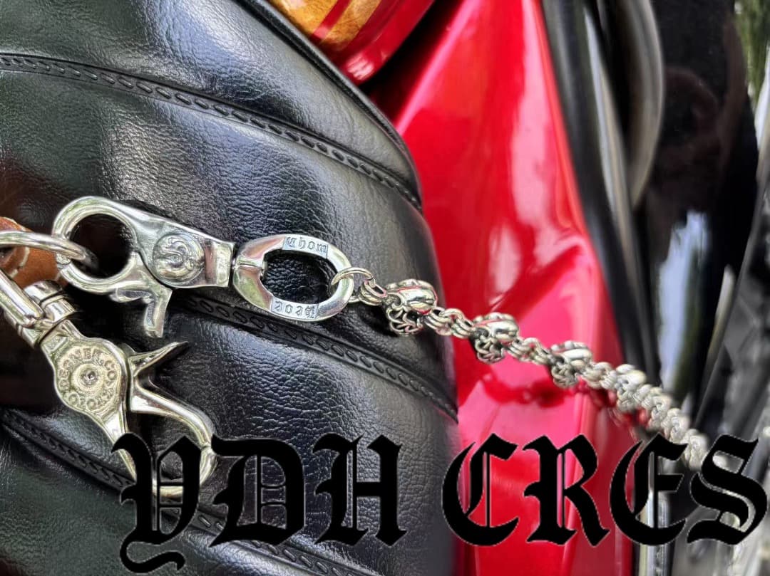 バイカー必須　ウォレット用ハート型　シルバーチェーン　TYPE3　QBKB006