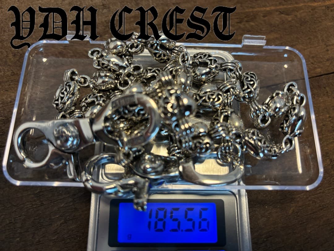 バイカー必須　ウォレット用ハート型　シルバーチェーン　TYPE3　QBKB006