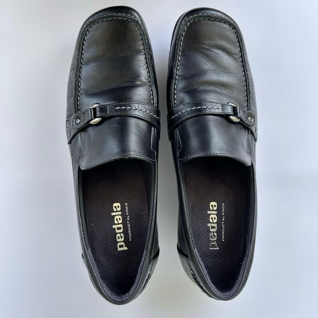 アシックスウォーキング　ペダラ　ローファー　黒　24.5 2E