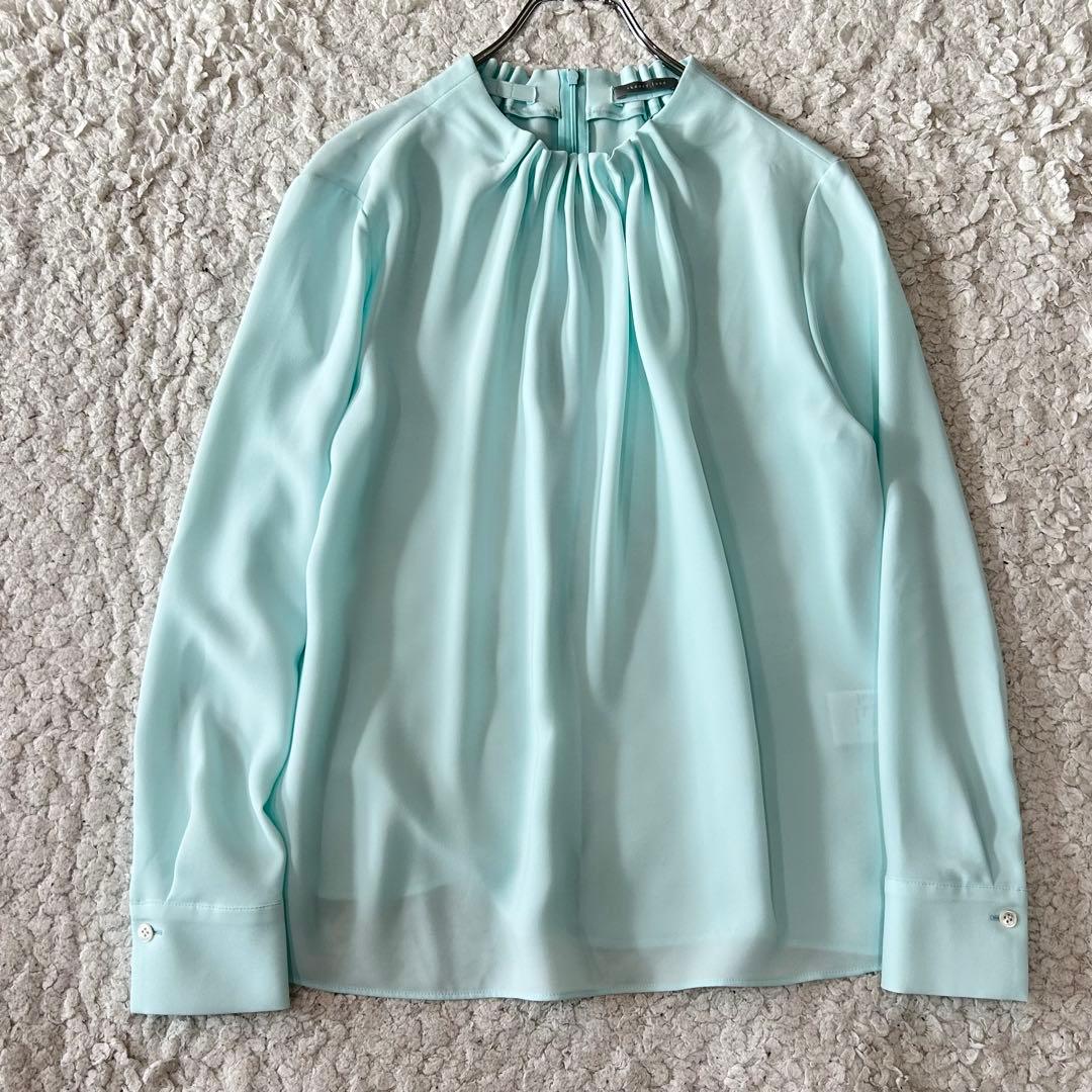 美品 セオリーリュクス 25SS ギャザー ストレッチ ウォッシャブル ブラウス