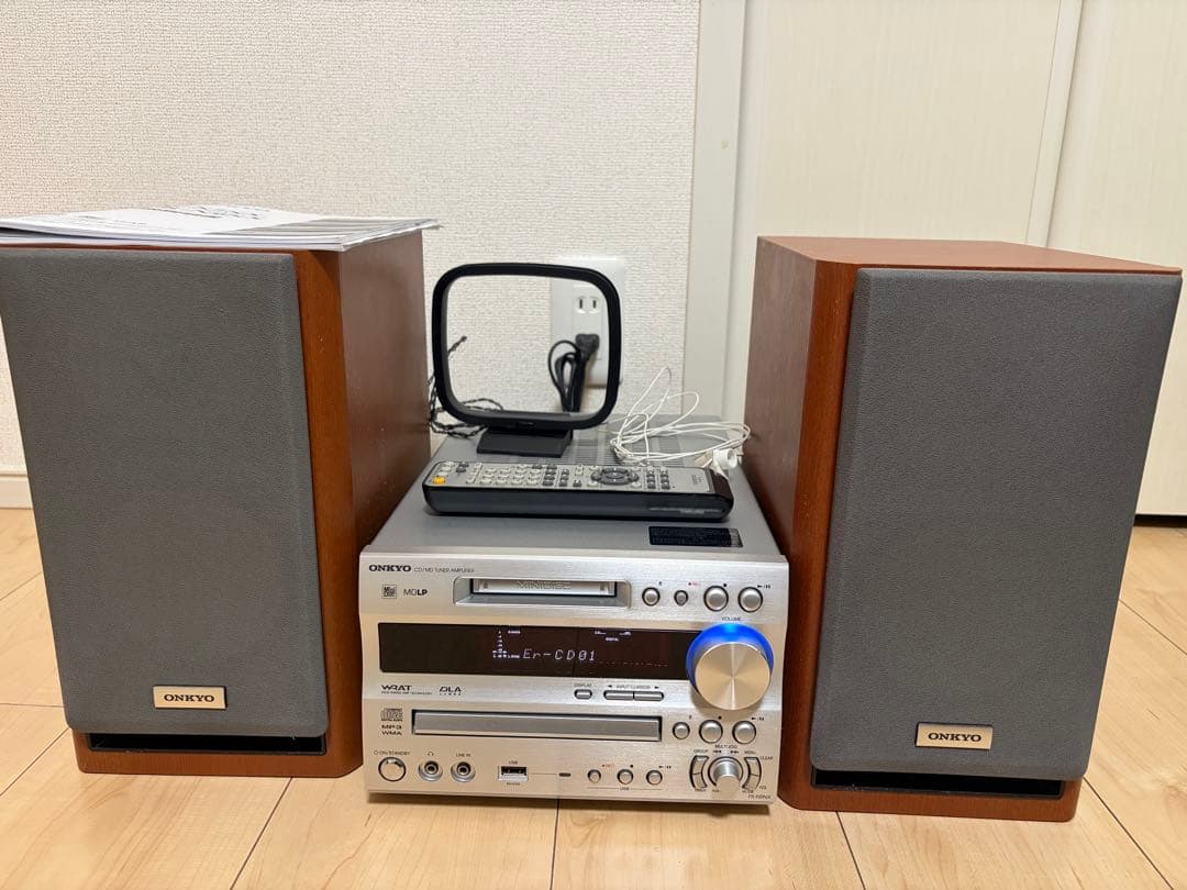 ジャンク品/ONKYO FR-N9NX ミニコンポ スピーカー/リモコン説明書付