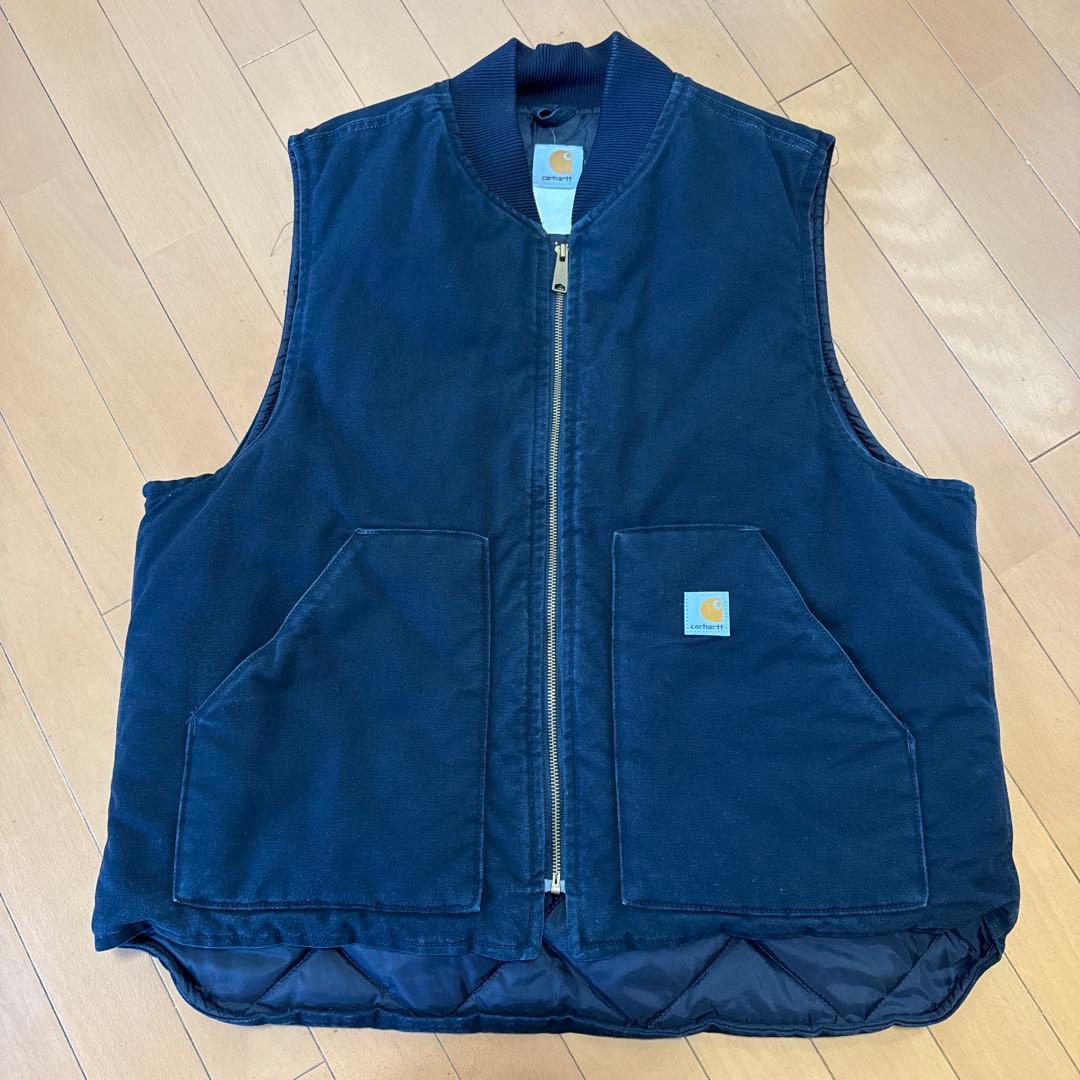 a*m様 Carhartt ダックベスト 黒 YKK USAジッパー アタリ◎ヴ