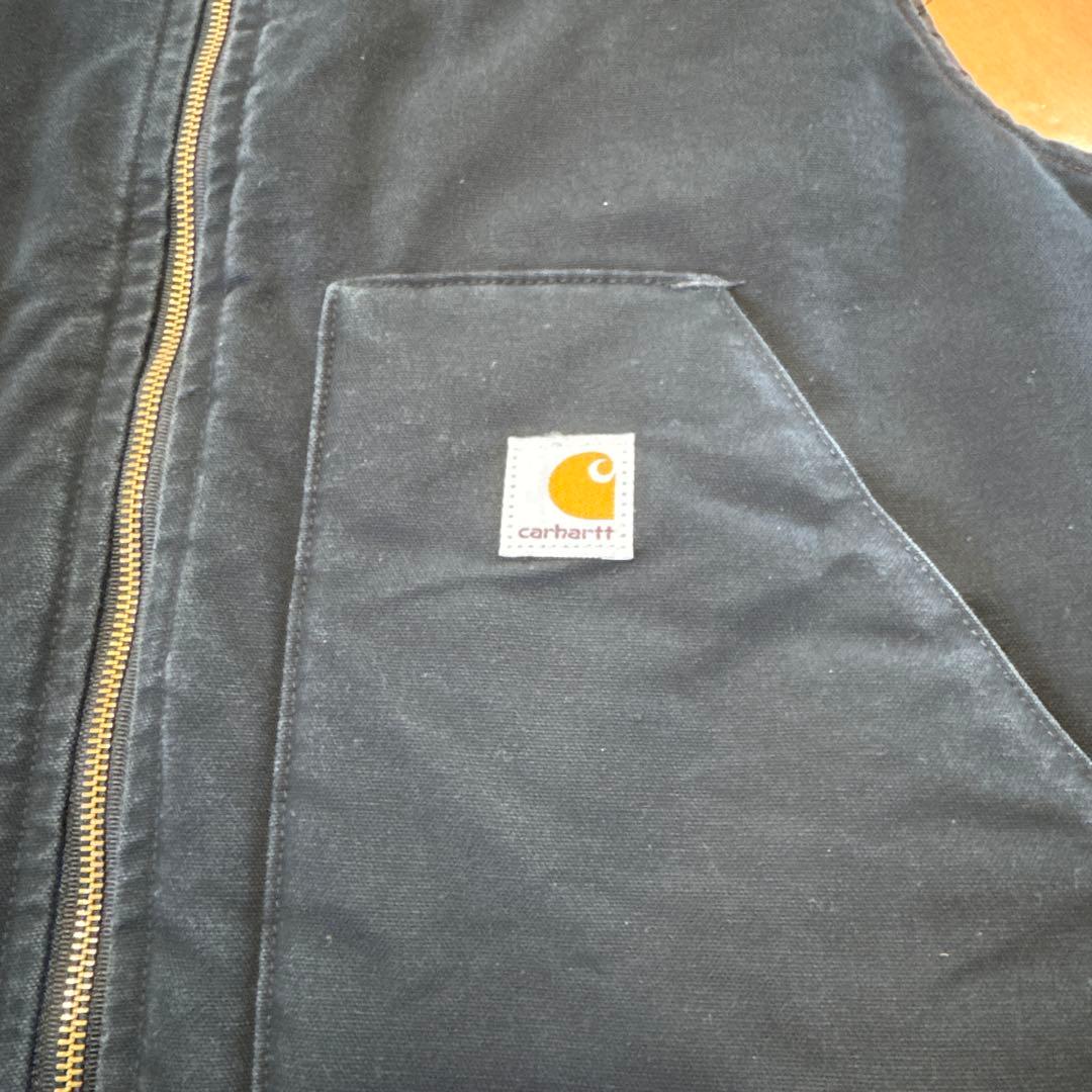 a*m様 Carhartt ダックベスト 黒 YKK USAジッパー アタリ◎ヴ