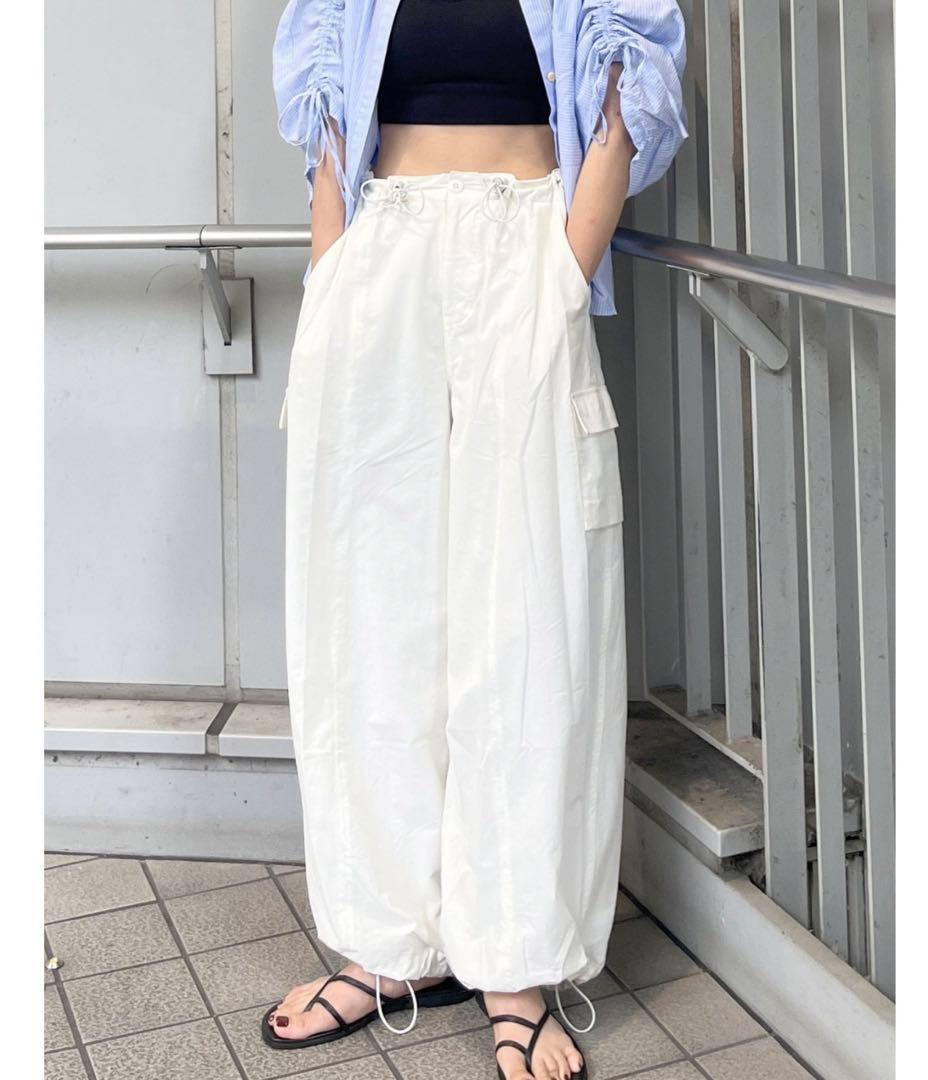 UNGRID／アングリッド ナイロン混ミリタリーカーゴパンツ(タグ付き試着のみ)