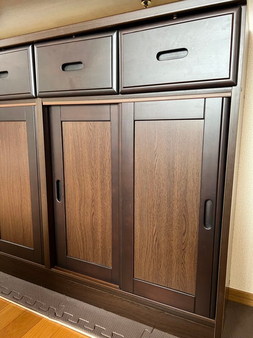 【たのメル便対応】カウンター下引き戸キャビネット カウンター下収納 取説あり