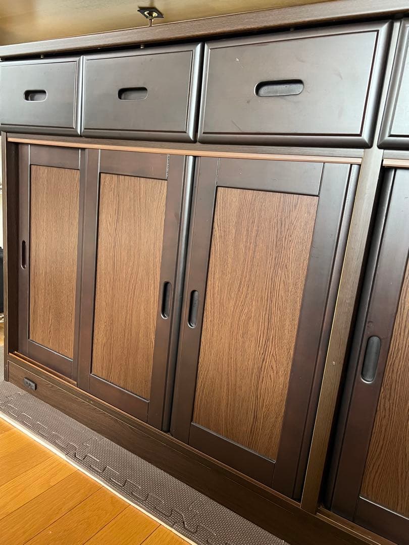 【たのメル便対応】カウンター下引き戸キャビネット カウンター下収納 取説あり