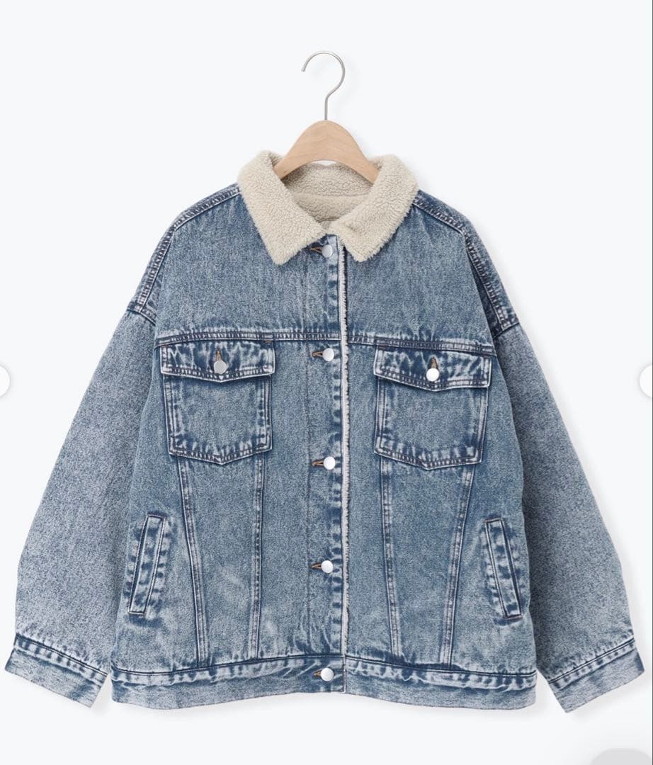 今季　サマンサモスモス　デニムボアジャケット　ブルー　未使用タグ付