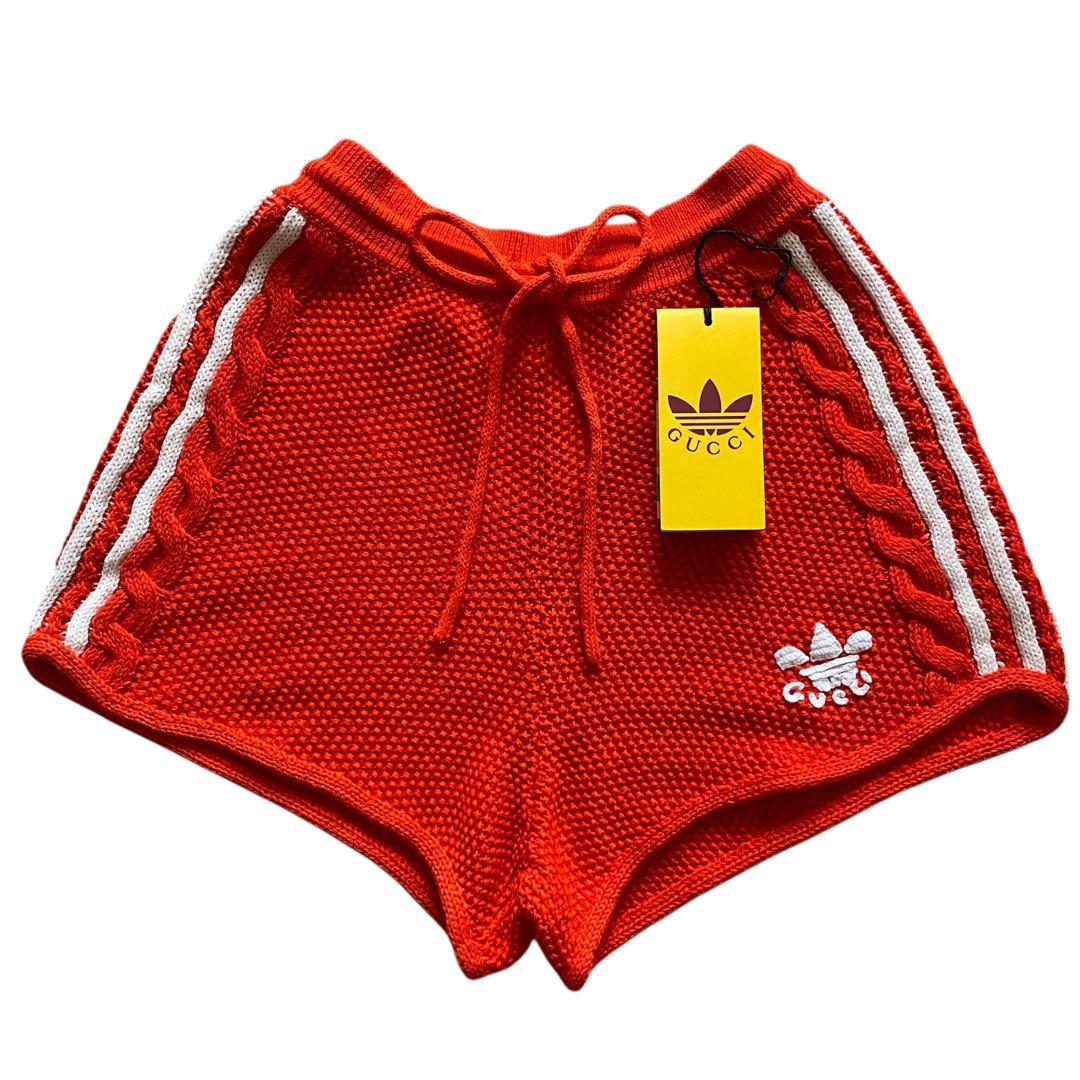 GUCCI adidas グッチ アディダス ショート パンツ ニット赤　レッド