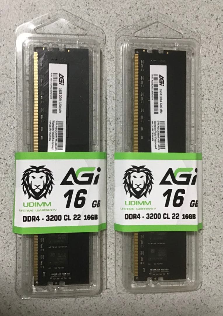 AGI DDR4 メモリ 32GB (16GB×2枚) 3200MHz