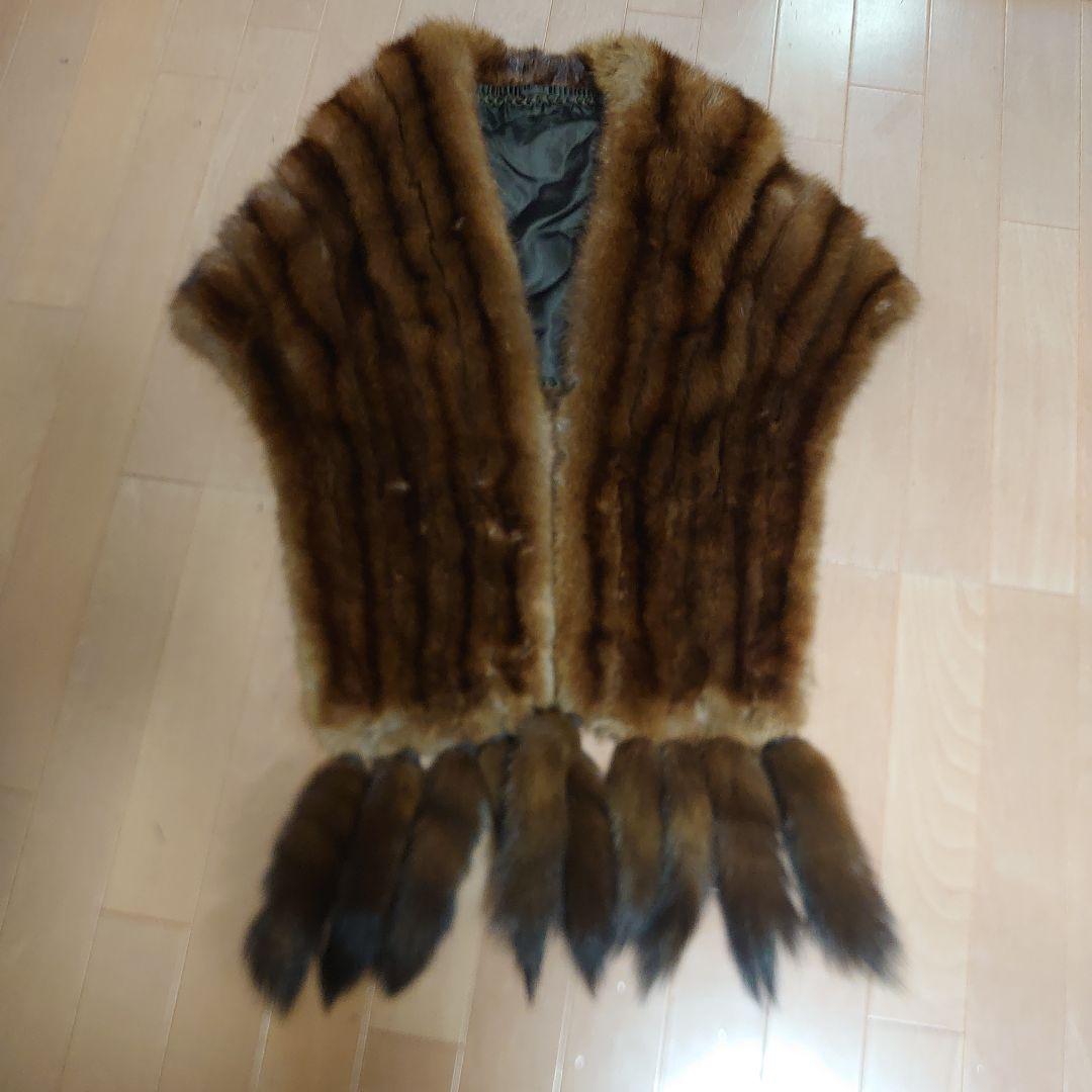 セーブル襟付き大判ビッグショール