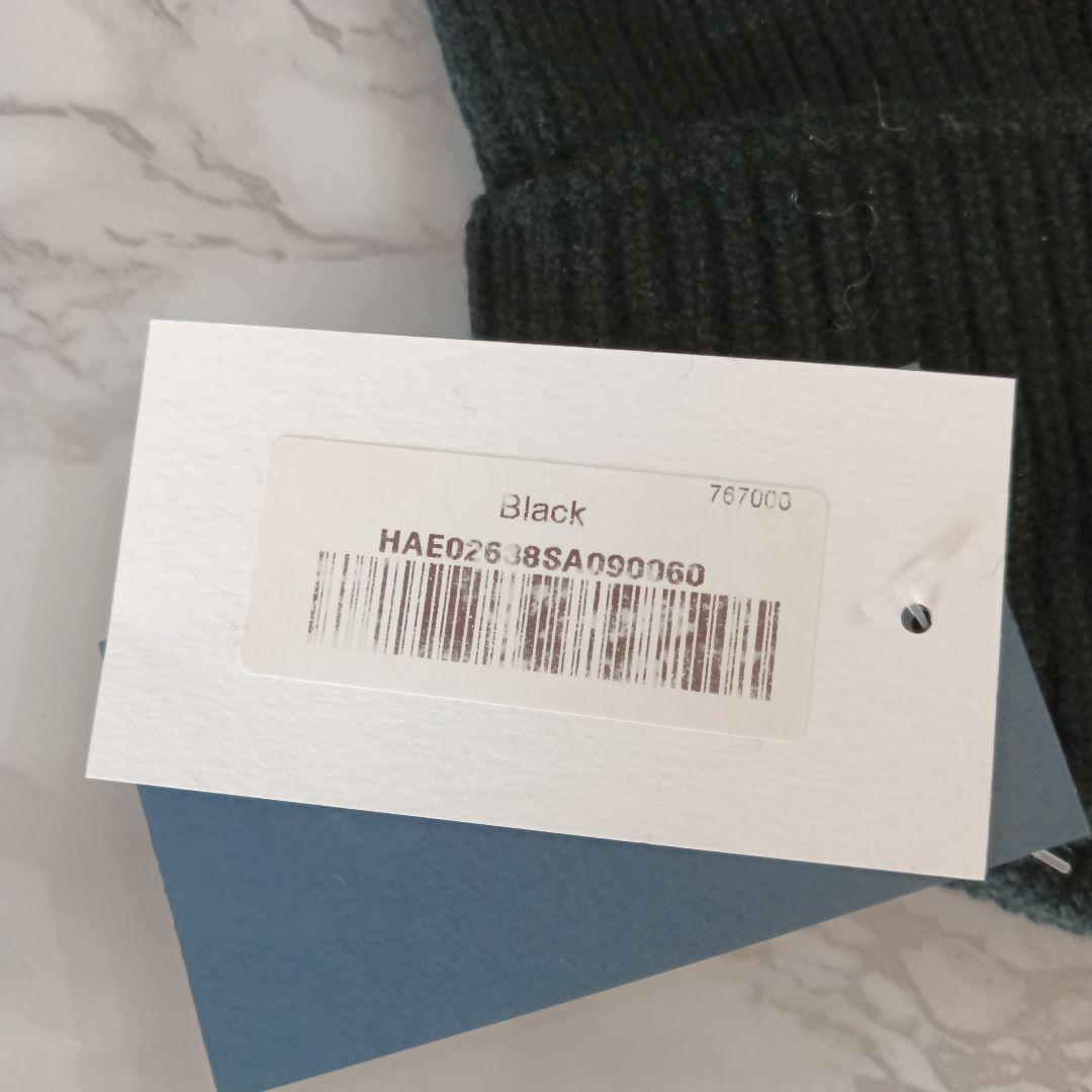 新品　ジョンストンズ　カシミヤニットリブグローブ　BLACK