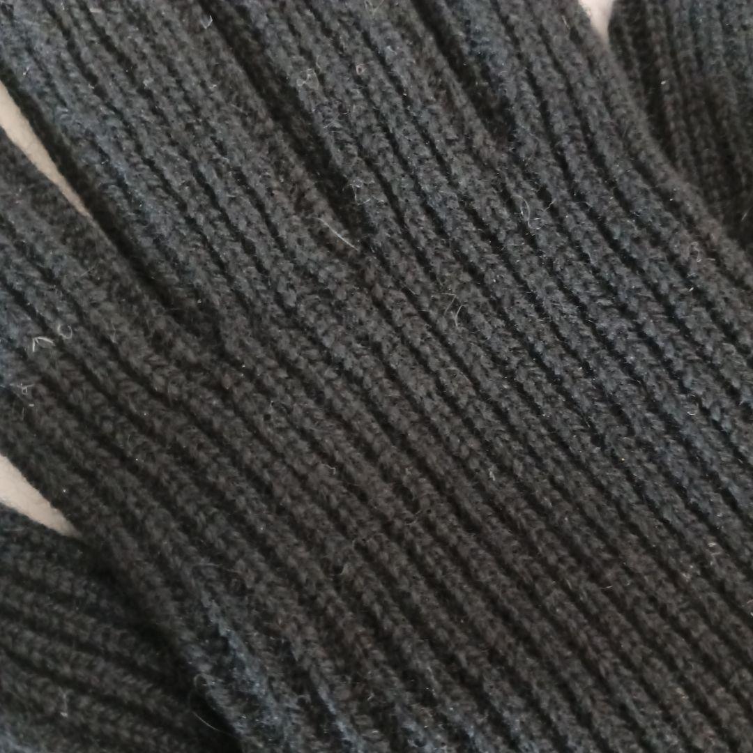 新品　ジョンストンズ　カシミヤニットリブグローブ　BLACK