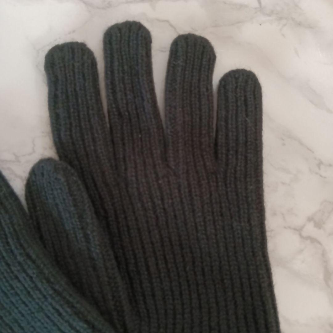 新品　ジョンストンズ　カシミヤニットリブグローブ　BLACK
