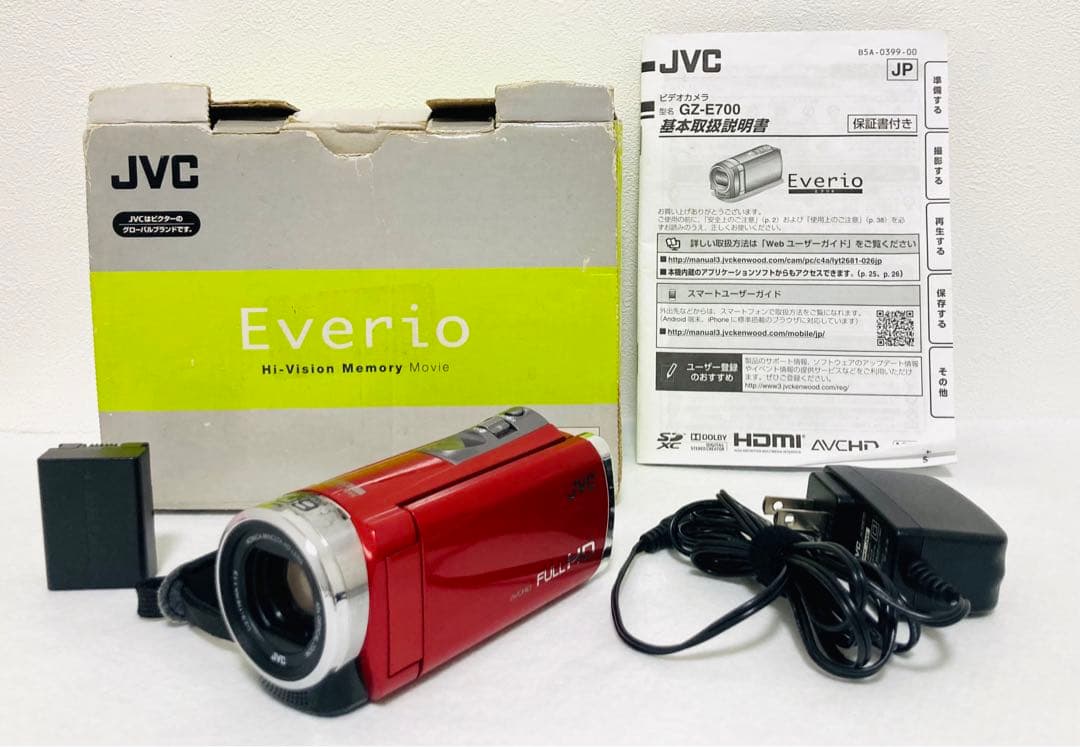 『動作確認済』JVC Everio GZ-E700-R ハイビジョンビデオカメラ