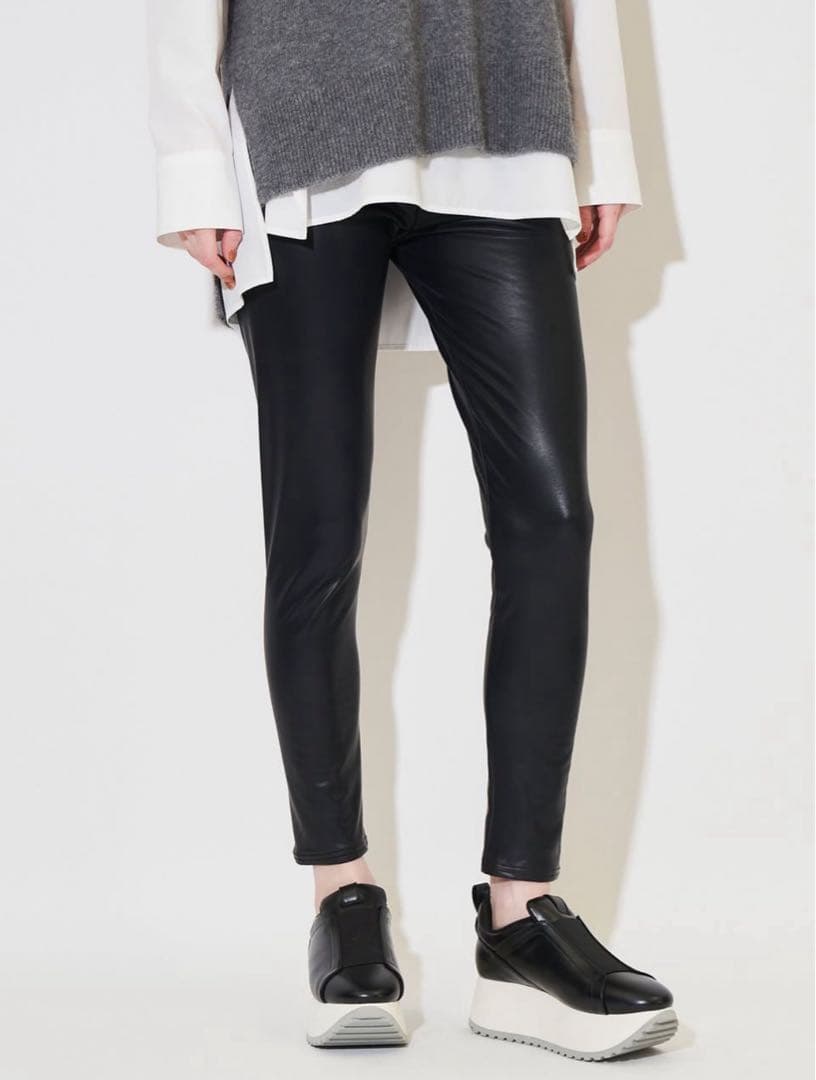 【新品】ELENDEEK フォーレザーレギンス フェイクレザー 黒 サイズ1