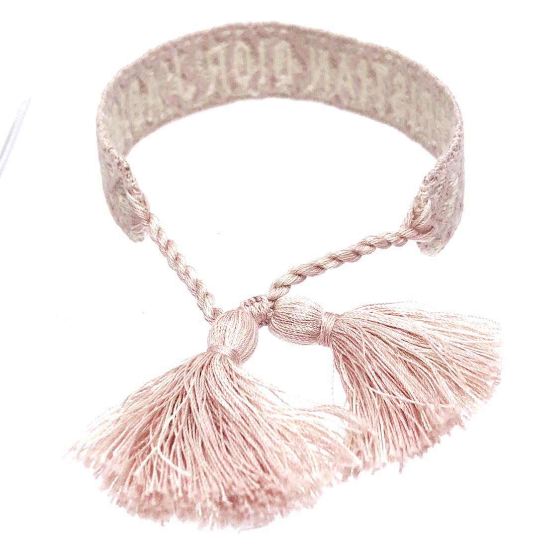 【美品】クリスチャンディオール／ミサンガ ブレスレット ピンク 2本セット