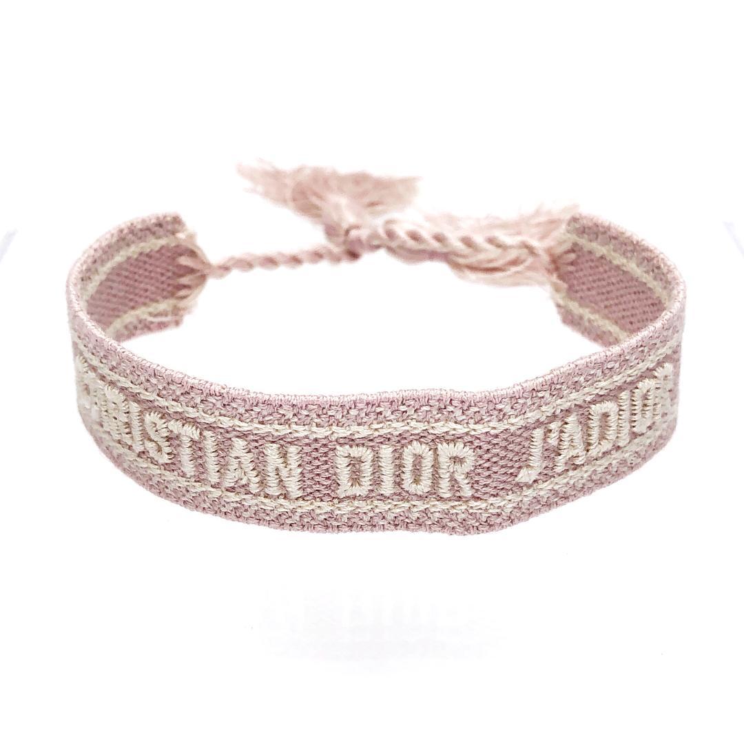 【美品】クリスチャンディオール／ミサンガ ブレスレット ピンク 2本セット