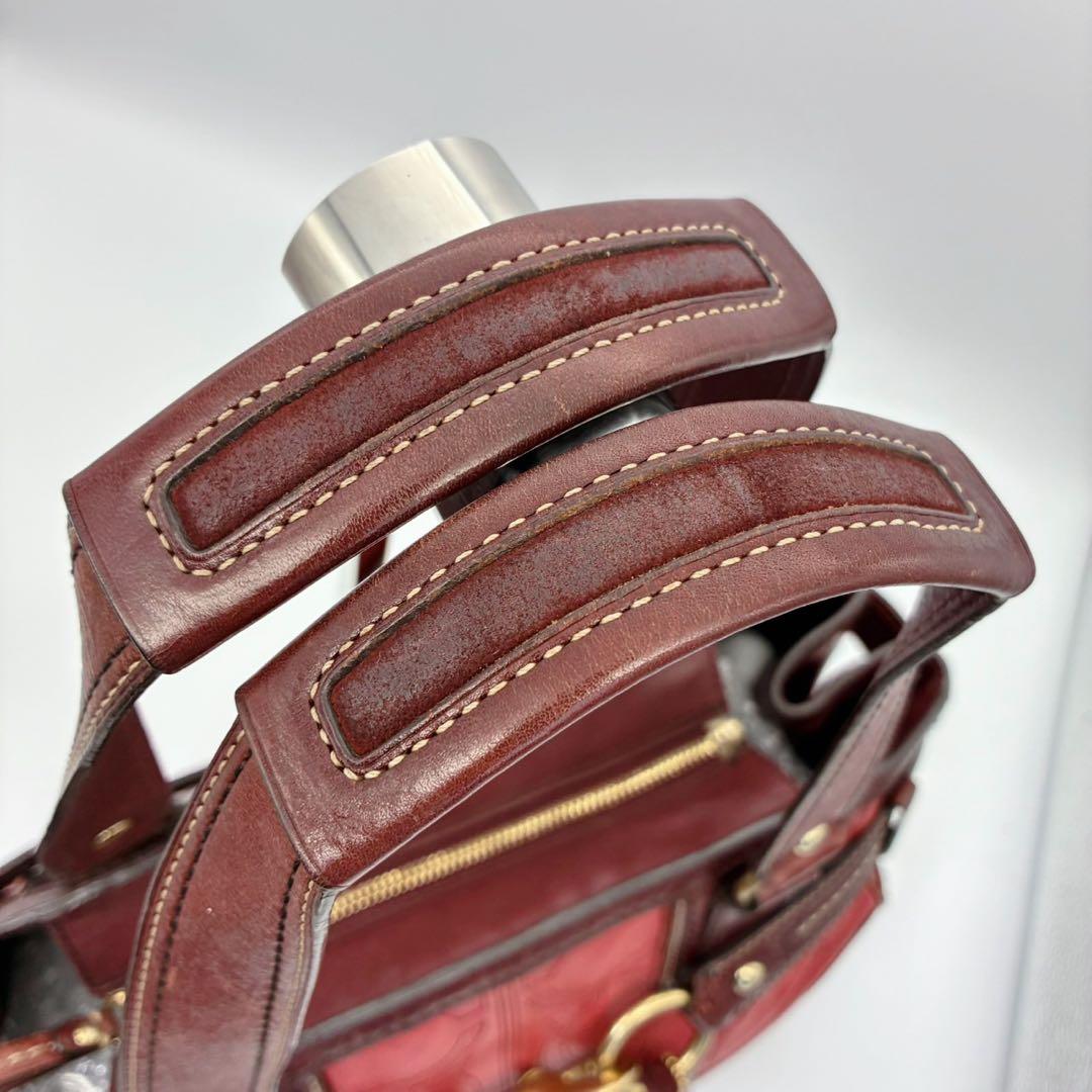 COACH コーチ ハンドバッグ シグネチャー レザー タッセル ゴールド金具