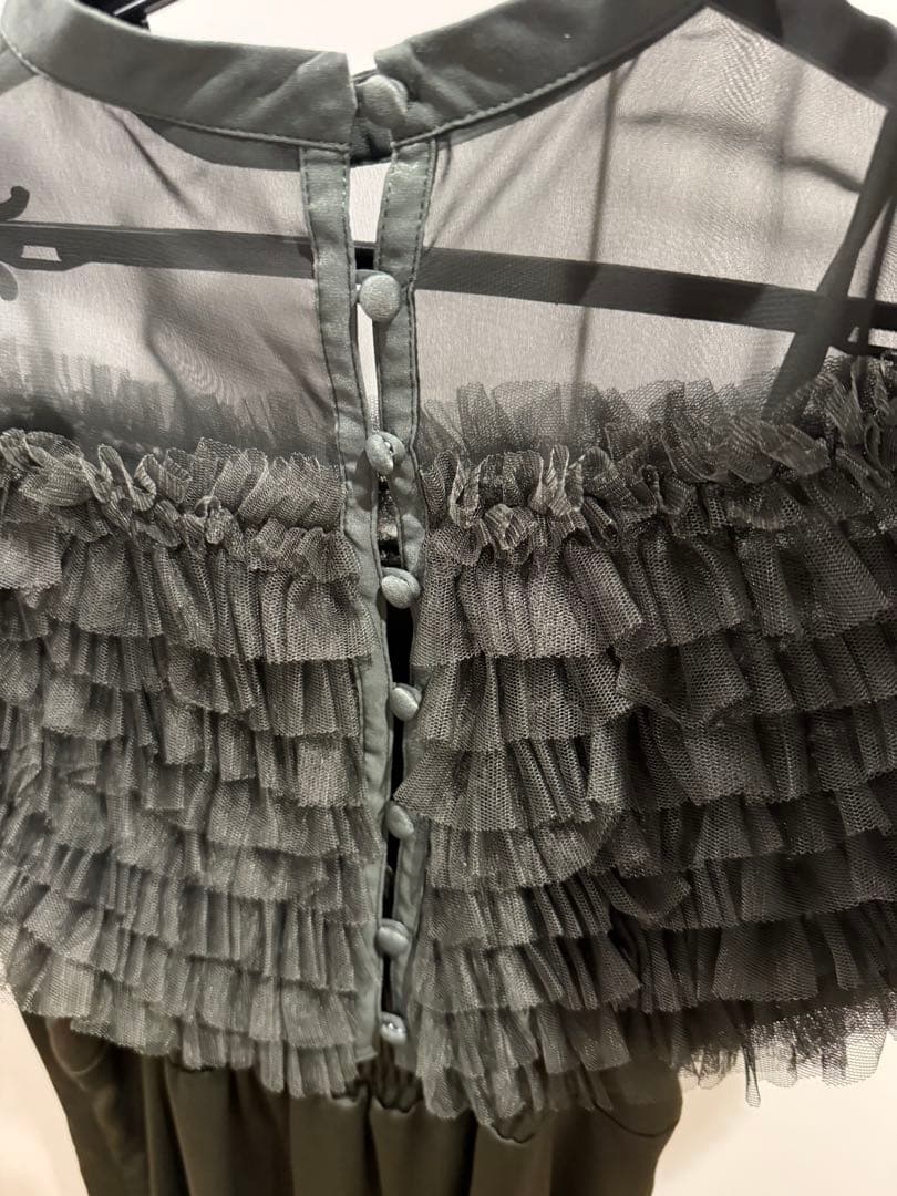 2WAY VOLUME FRILL BOLERO SET DRESS カーキ S