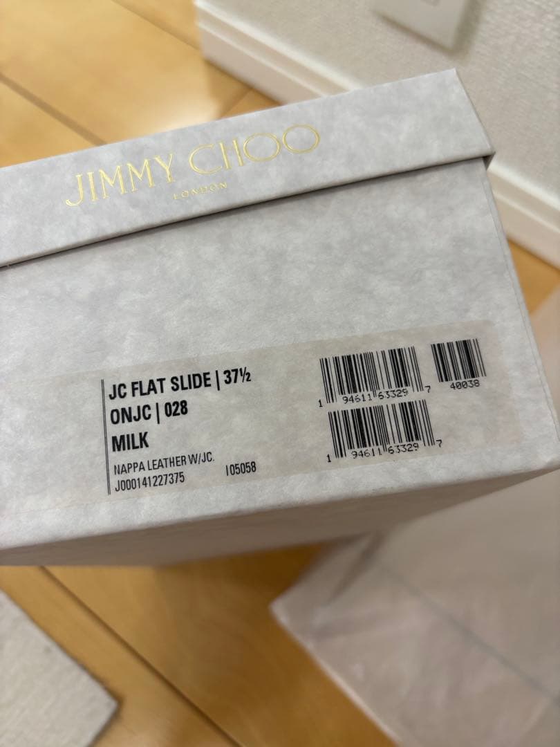 JIMMY CHOO ホワイトスライドサンダル 37.5 24.5