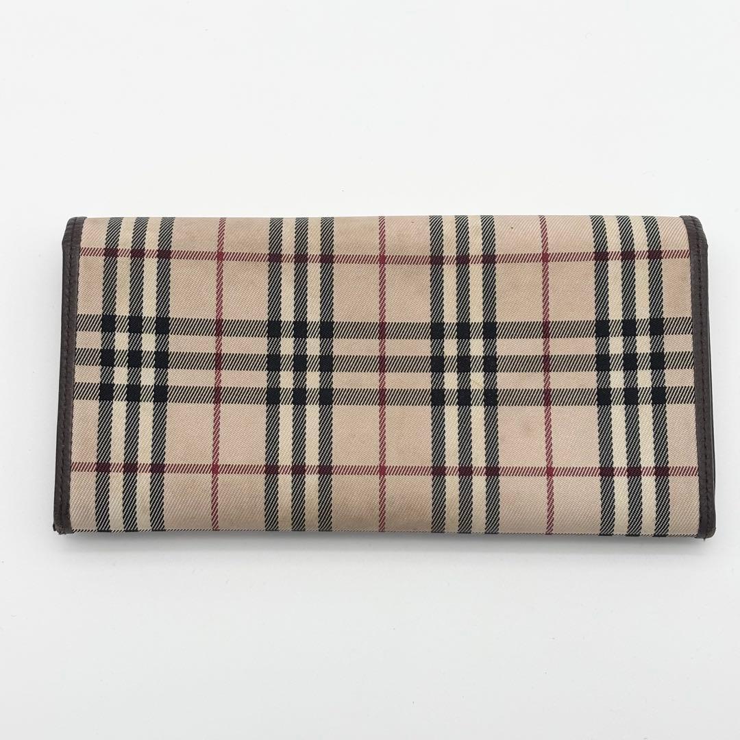 BURBERRY がま口 長財布 ノバチェック レザー ウォレット ベージュ