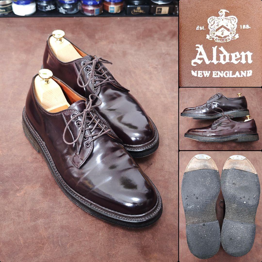 オールデン　コードバン　プレーントゥ　5408　ダークバーガンディ