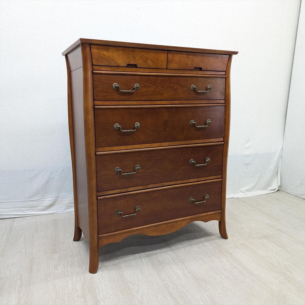 リビングチェスト　タンス　箪笥　チェスト　ハイチェスト　収納　整理　クラッシック