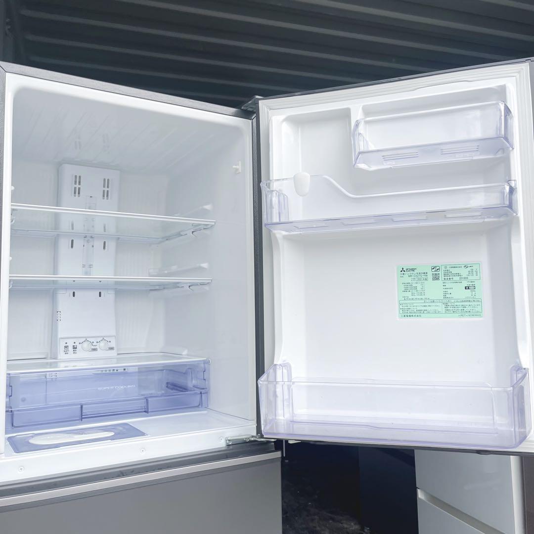 3取付無料！三菱マットチャコールおしゃれインテリアスリム3ドア冷蔵庫！洗濯機