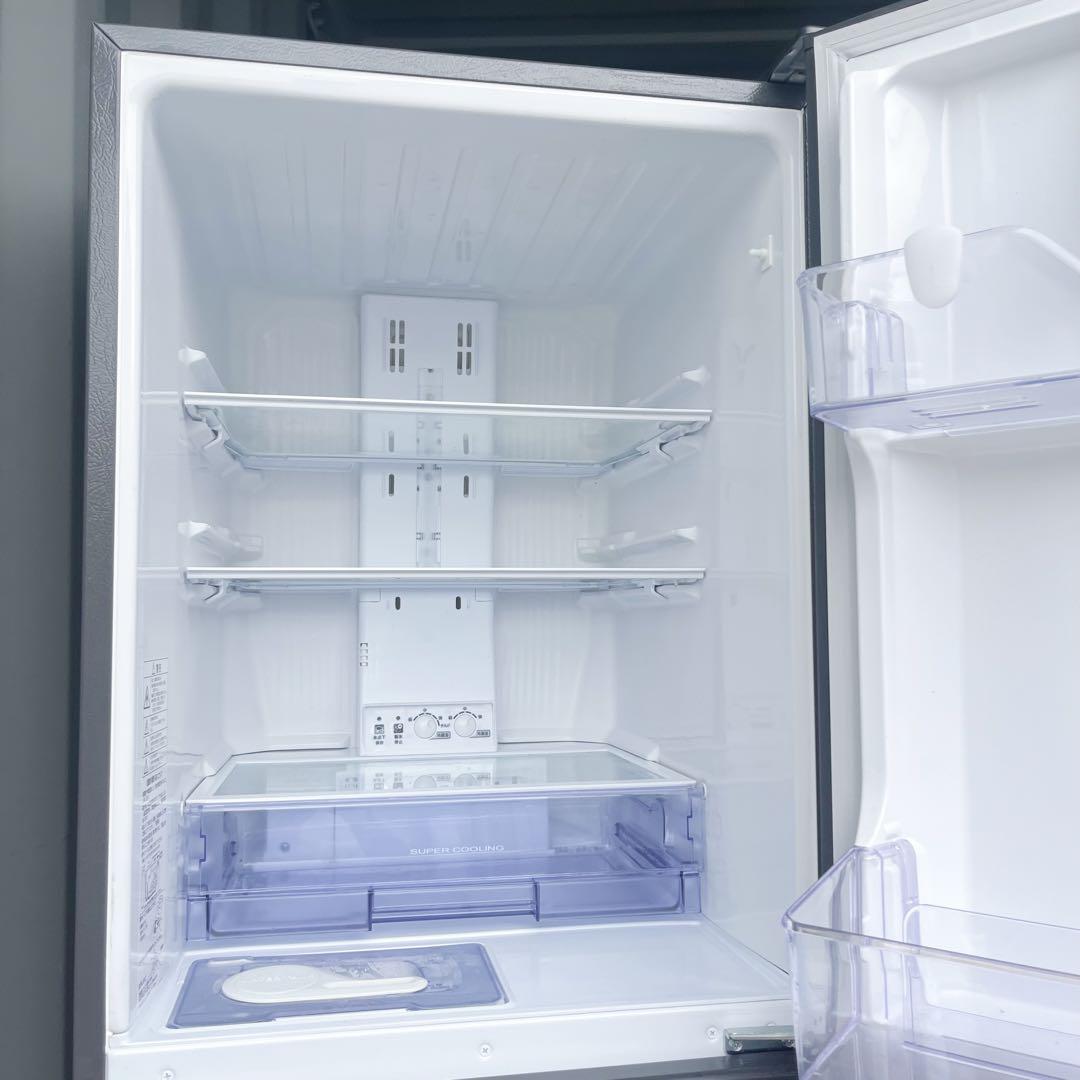 3取付無料！三菱マットチャコールおしゃれインテリアスリム3ドア冷蔵庫！洗濯機