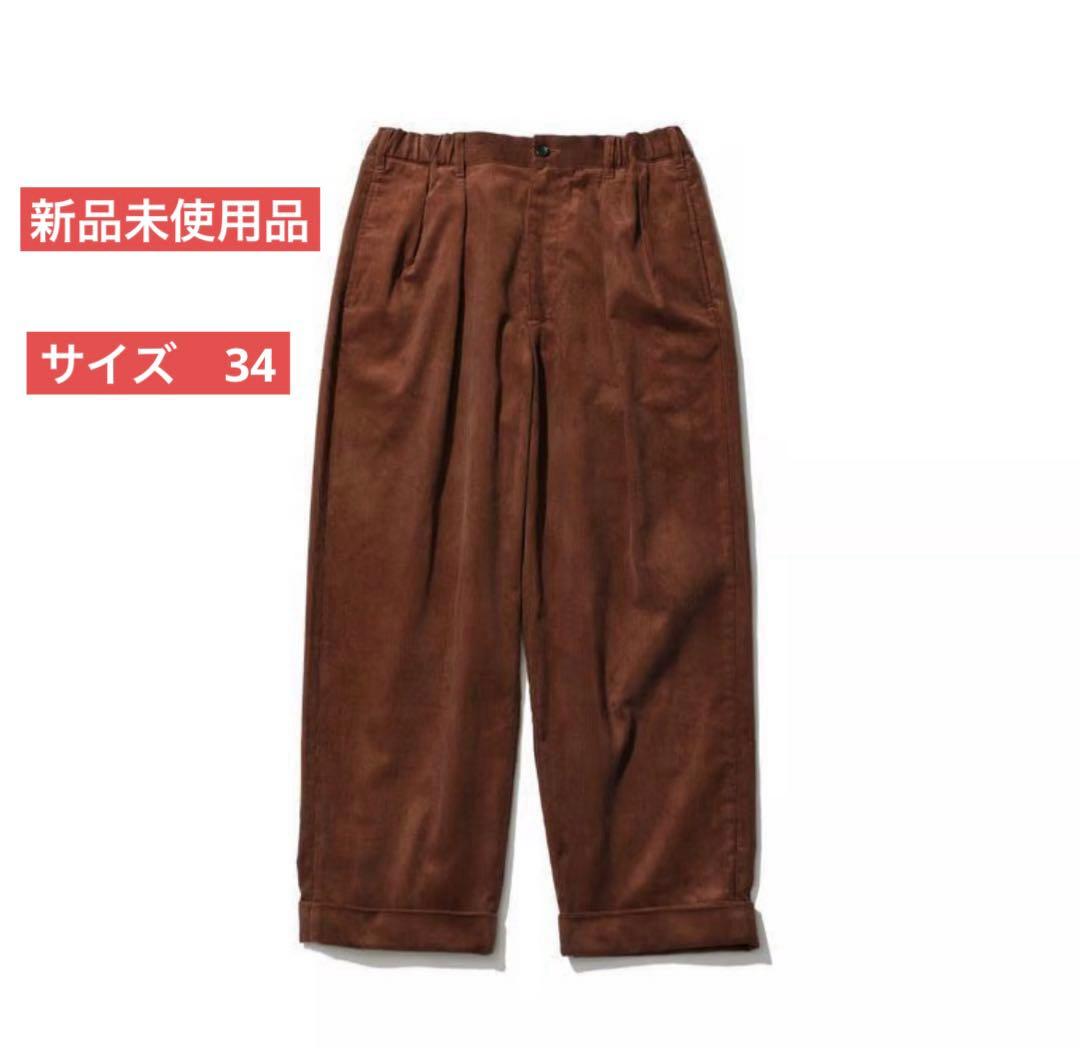 TapWater Corduroy Tuck Trousers34 ブラウン