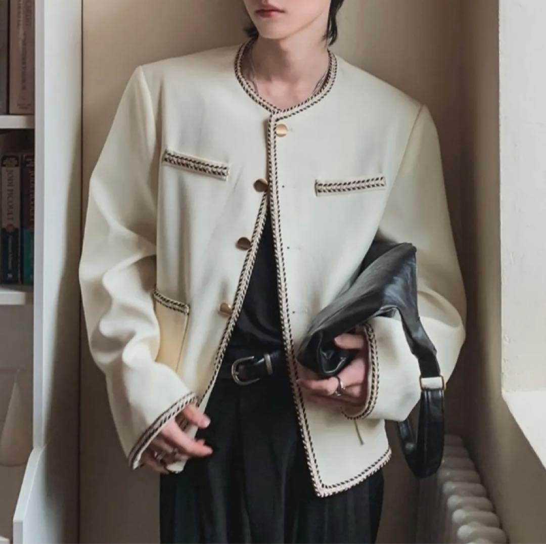 2plan リーフライン ツイードクロップジャケット