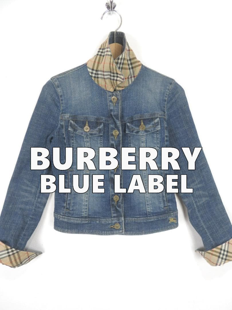 バーバリーブルーレーベル ノバチェック ストレッチ Gジャン 36 レディース
