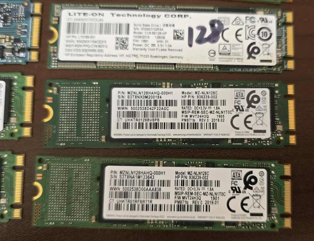 Z16良品 SSD M.2 SATA 128GB 10点セット 正常判定確認済み