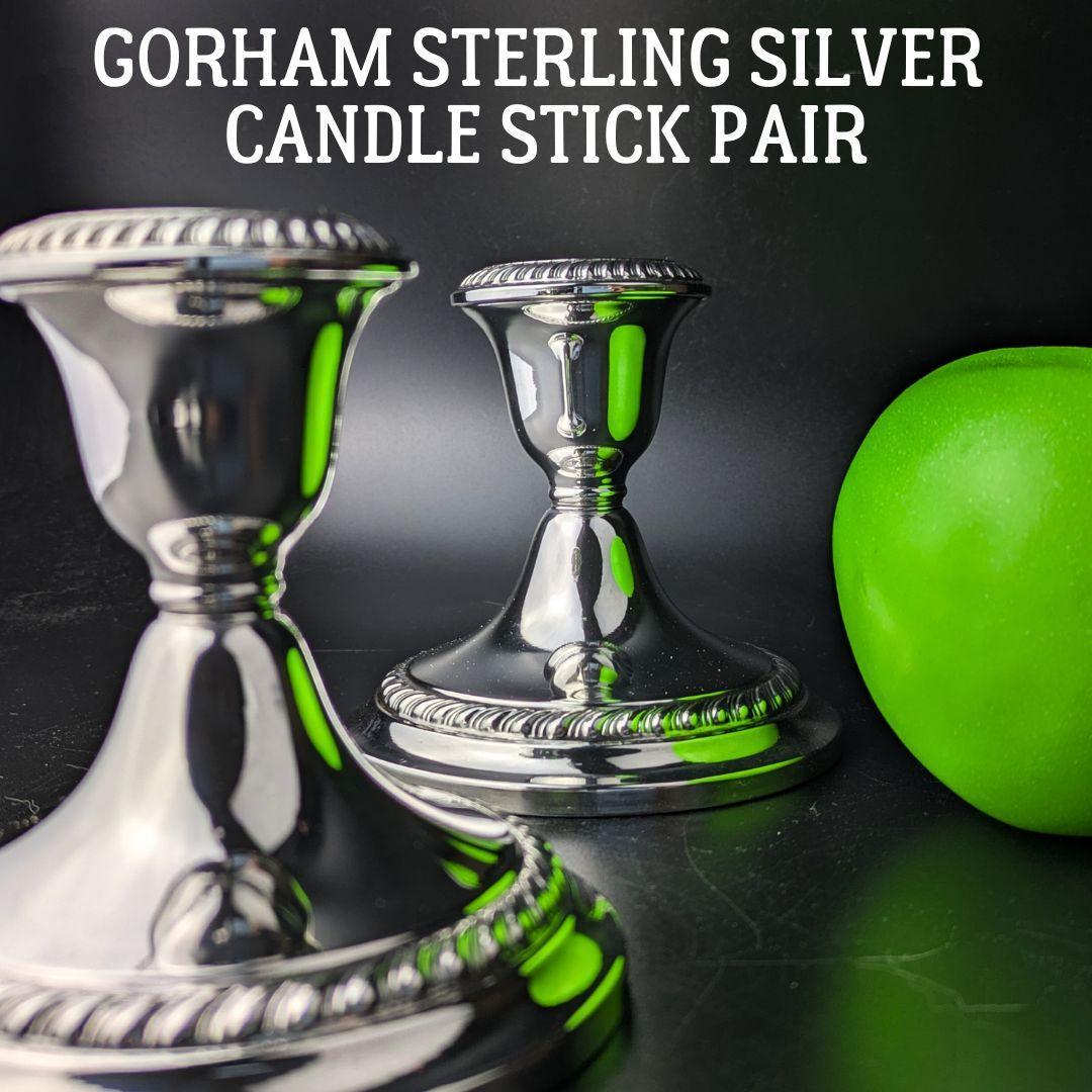 ペアGorham 667 銀製 キャンドルスタンド ロープ装飾アンティーク 米国