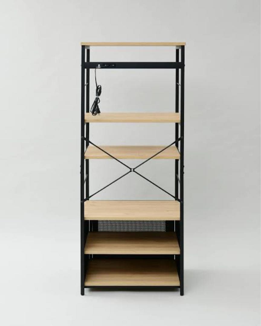 新品未使用箱不良　山善　アイアンレンジラツクMWIR60(OAK/SBK)