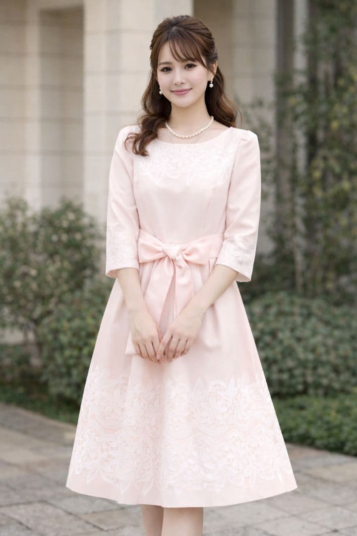 【定価61,950円】レース リボン付 ピンク ワンピース トゥービーシック