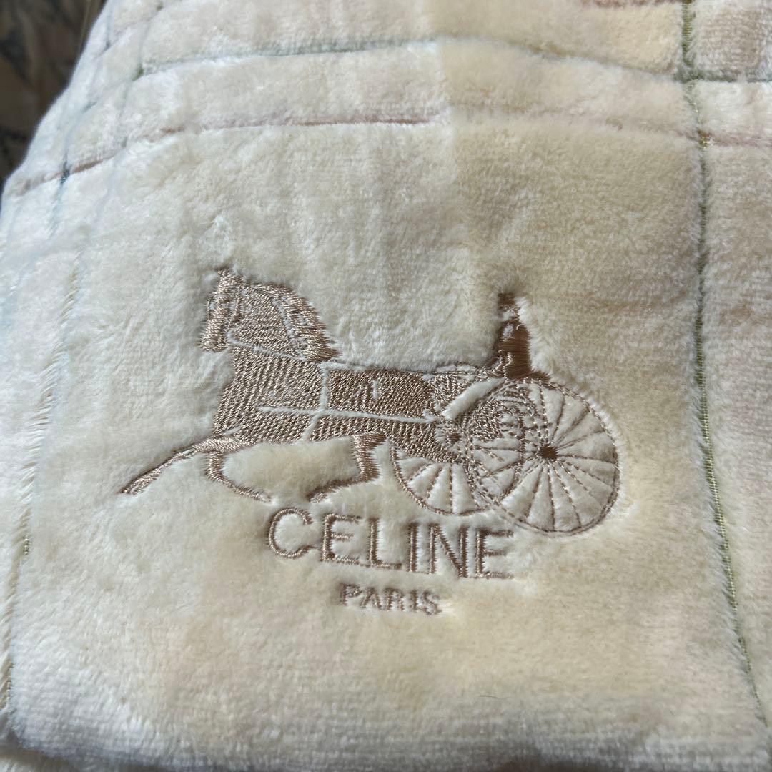 CELINE シルキータッチの高級シール織り綿毛布 2枚難ありお手入れブラシ付き