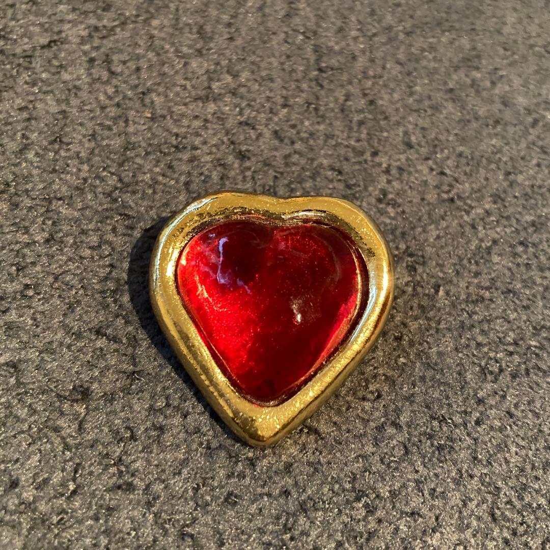 イヴ・サンローラン ハート型ブローチ ヴィンテージ