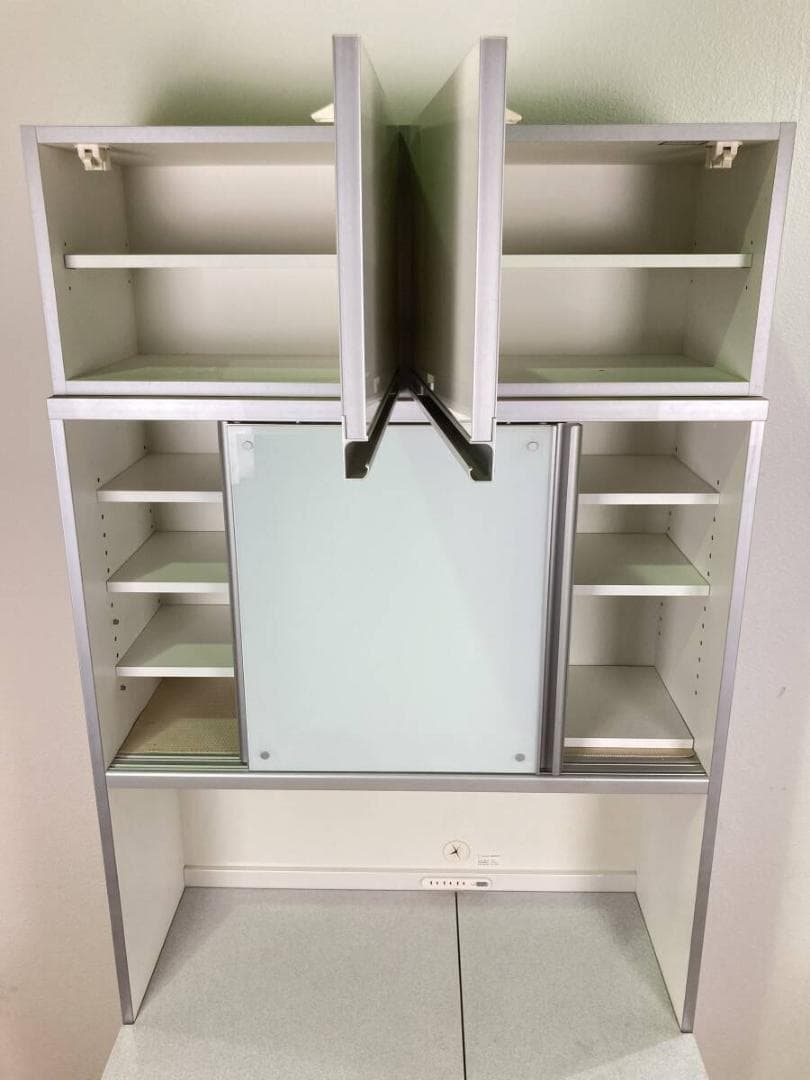 綾野製作所 背高 IDC 大塚家具 食器棚 100 飾り棚 キッチンボード 白